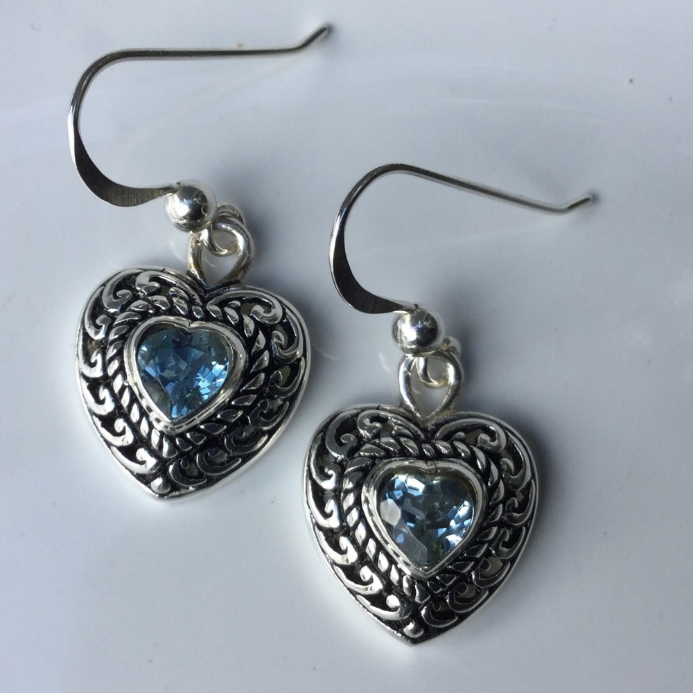 Blue Topaz & Sterling Silver Earrings